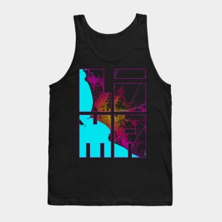 Lima, Peru City Map Typography - Neon Tank Top